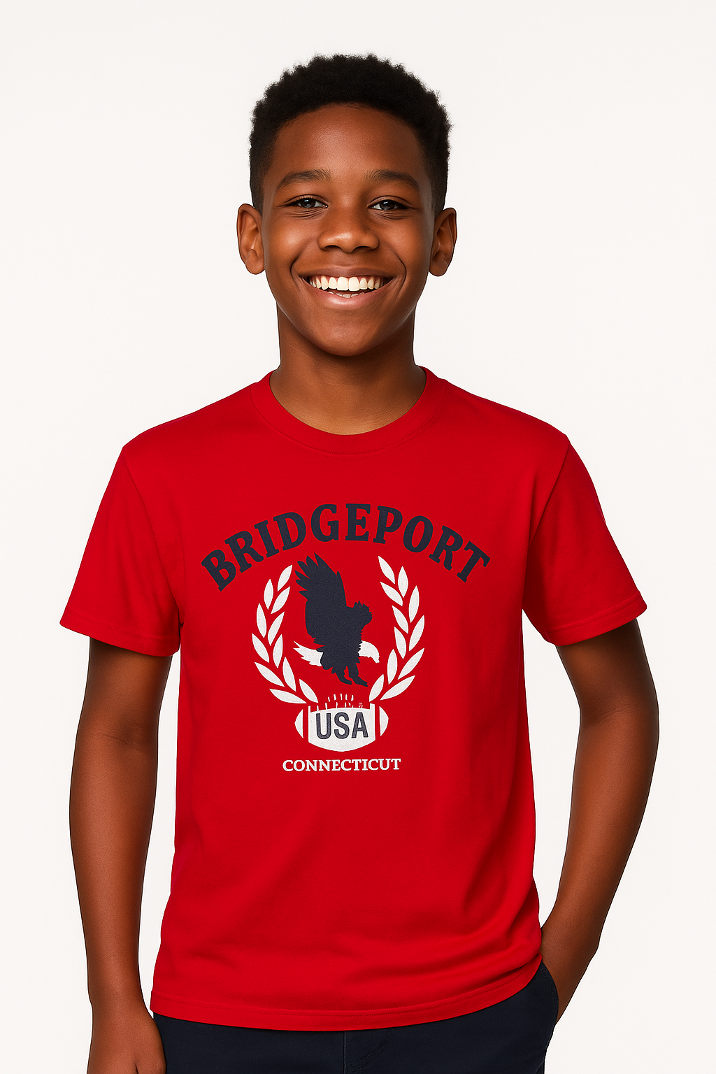 RED BRIDGEPORT TEE SHIRT A131RED