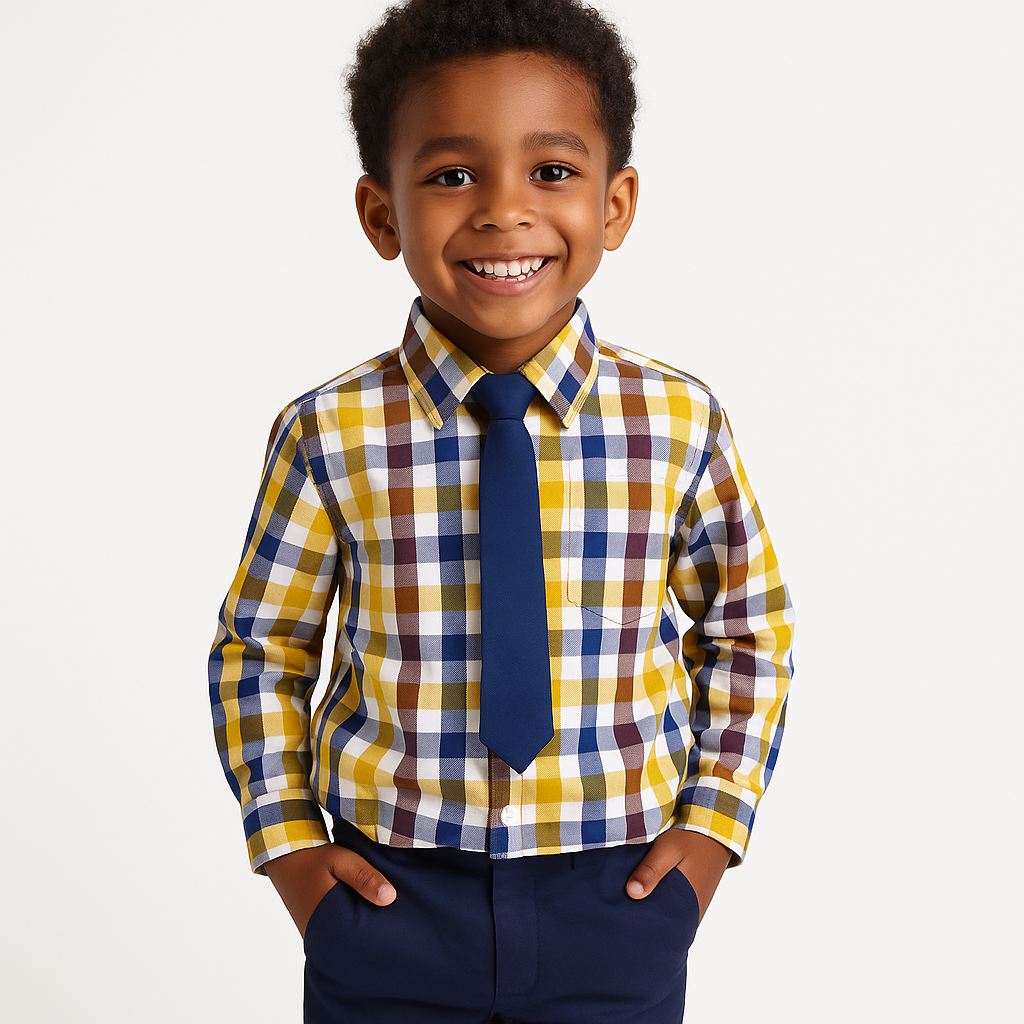 BOY SOLMAN CHECK LONG SLEEVE SHIRT - MD1250