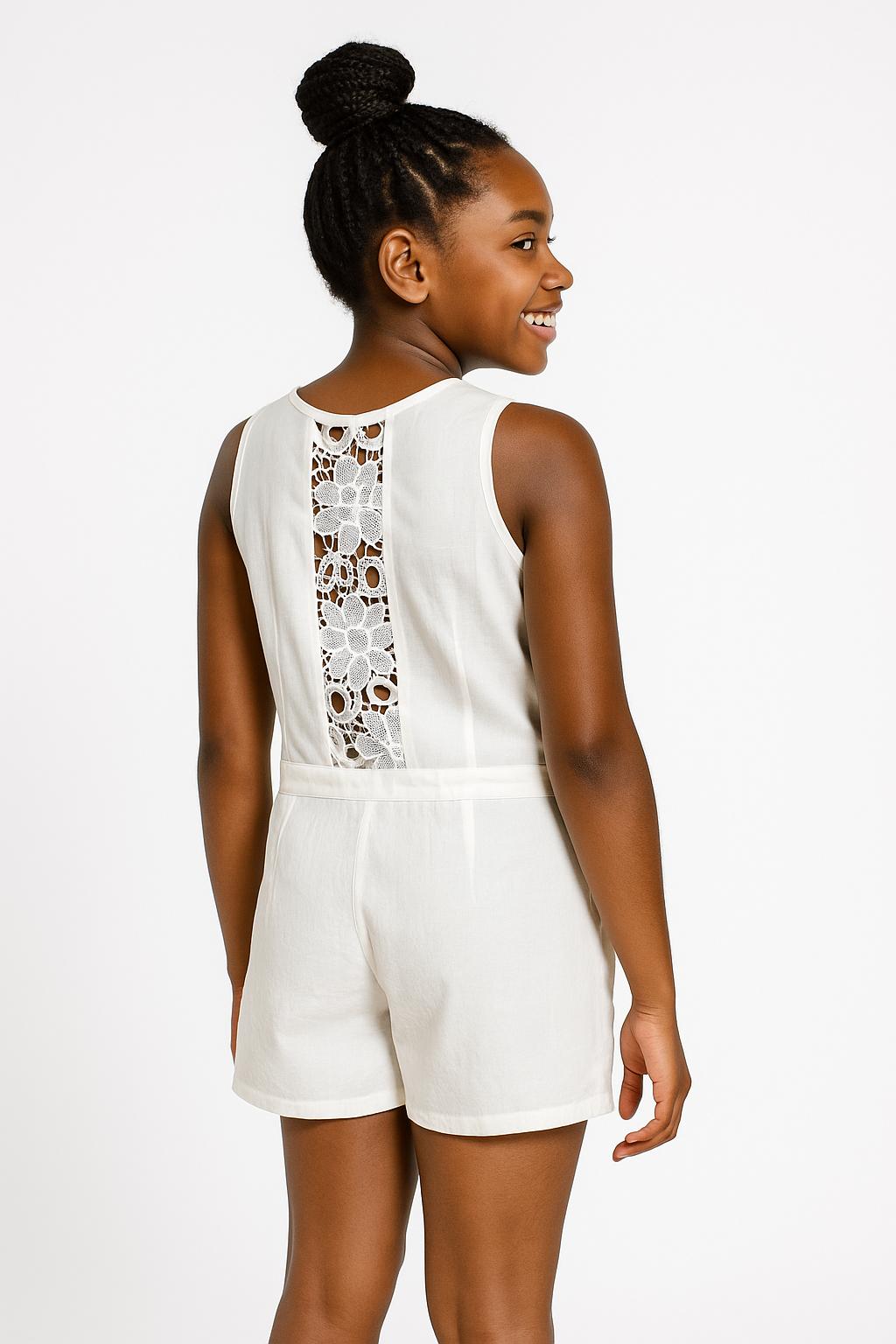 IVORY LACE GIRLS PANTS SUIT A180IVY