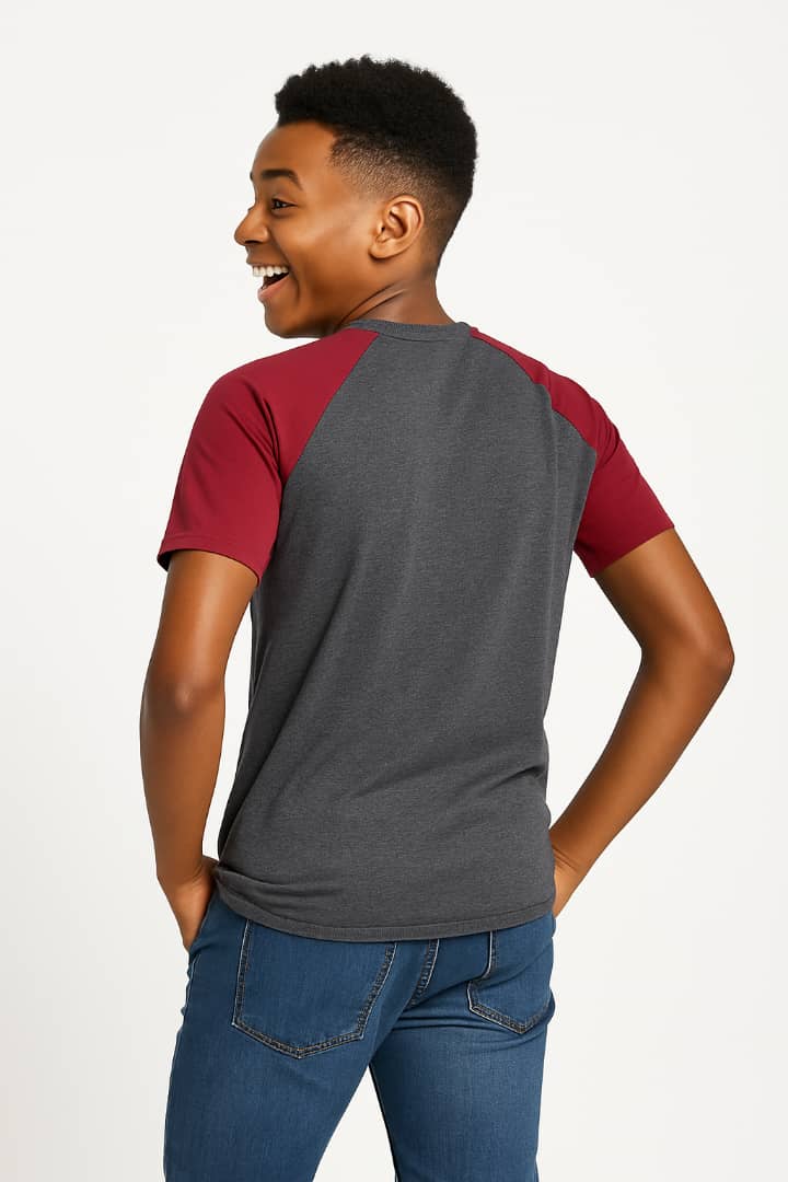 DARK GREY/BURGUNDY BROOKSVILLE T SHIRT BT204