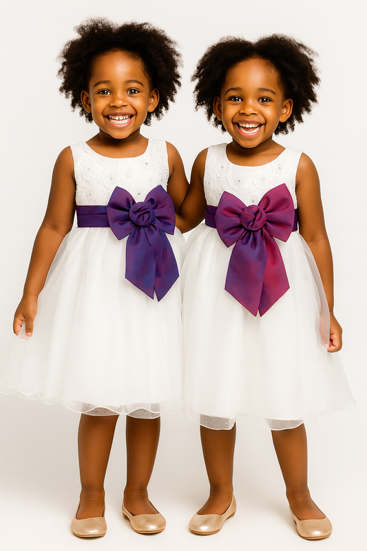 WHITE ROSE BALL GOWN/ PURPLE