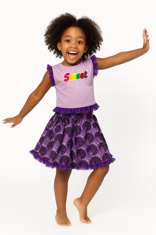 PURPLE RASHIDA OMA SKIRT SET E299PPL