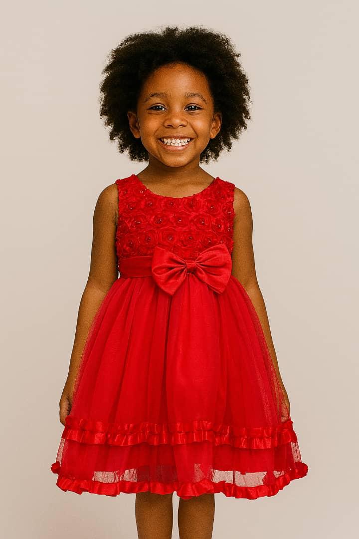 RED BOW DETAIL DRESS MS3301RD