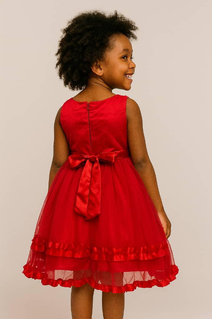 RED BOW DETAIL DRESS MS3301RD
