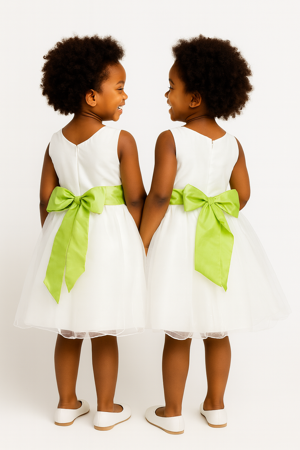 WHITE ROSE BALL GOWN/ GREEN