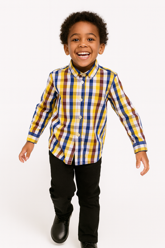 BOY SOLMAN CHECK LONG SLEEVE SHIRT - MD1250