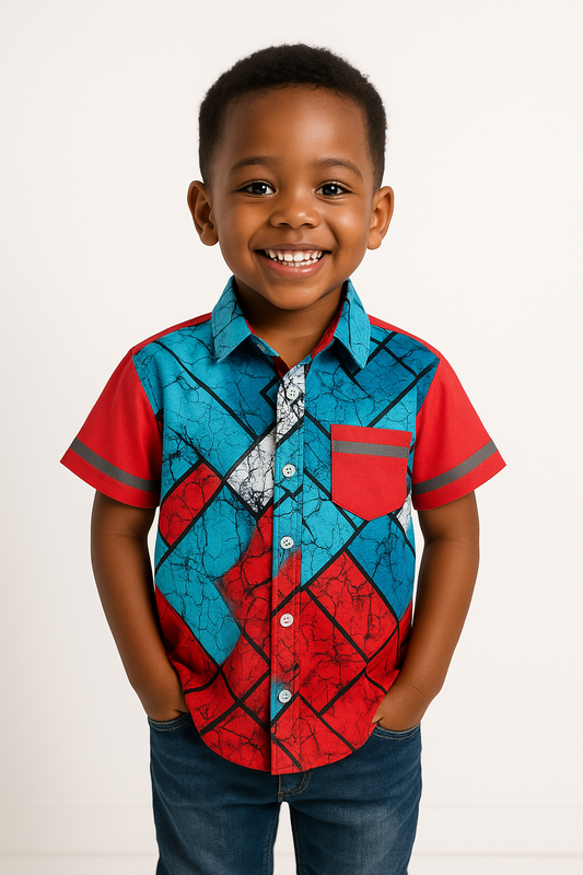 TEJIRI BOLD ANKARA PATCH SHIRT OMBSR100