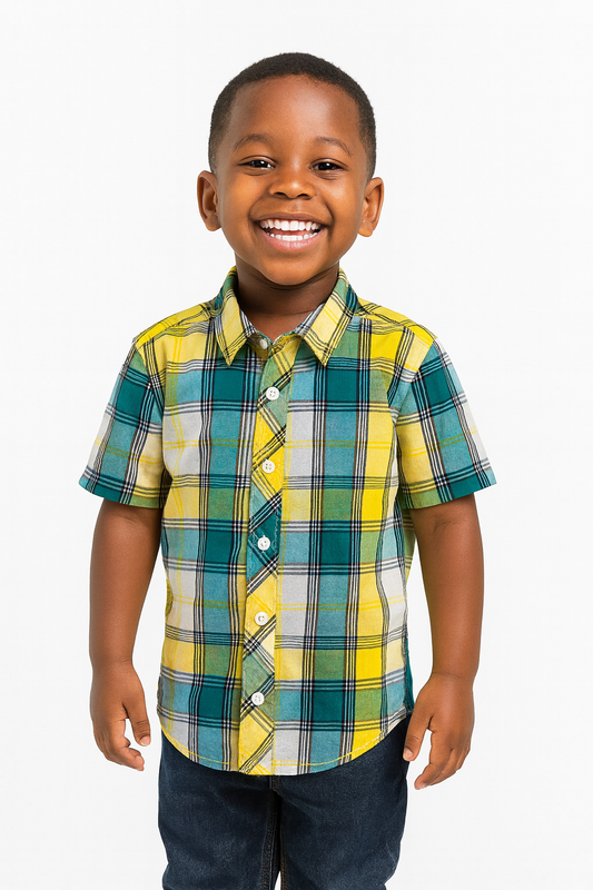 GREEN CHECK LEKS S/SL SHIRT MD69GRN